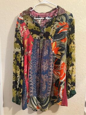 Sacred Threads Multicolor Mixed-Print Long Sleeve Tunic